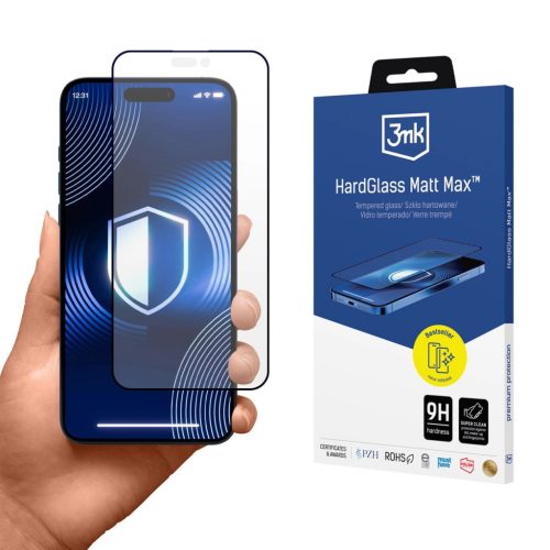 Tempered glass, edzett üvegfólia 3mk HardGlass Matt Max iPhone 16 Pro