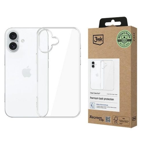 3MK ClearCase Eco iPhone 16 Plus GRS CU 1304127 tok, átlátszó