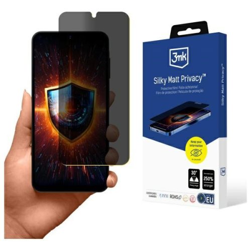 3MK Silky Matt Privacy Samsung Galaxy A16 matt privacy betekintésvédett üvegfólia