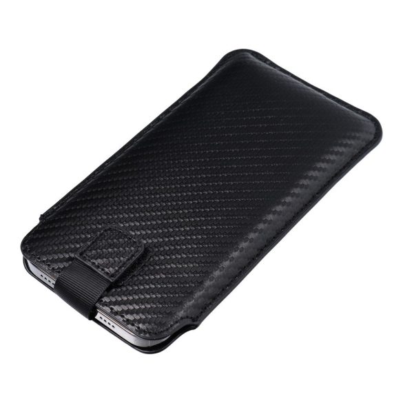 POCKET Carbon univerzális tok - 17-es méret - SAMSUNG A02s / A03s / A05s / A05 / A12 / A15 / A21s / A25 / A32 5G / A42 5G / A72 5G / M12 XIAOMI Redmi 9A / 9AT / 9c / Note 10 PRO / Mi11 OPPO A52 / A72 / A92 REALME 7i VIVO Y52 5G / Y72 5G VIVO Y52 5G / Y72 