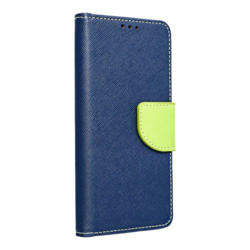 FANCY Book case for XIAOMI Redmi 14c tok, sötétkék-lime