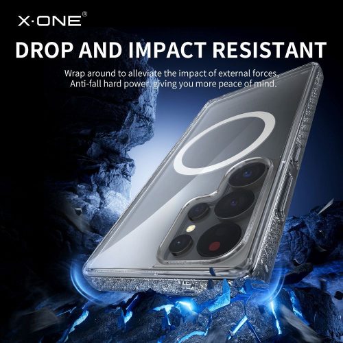 X-ONE Dropguard Magnetic Case Pro Samsung Galaxy S25 Ultra tok, átlátszó