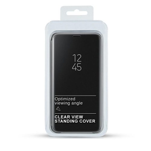 Clear View Case oldalra nyíló tok Samsung Galaxy S22 Plus, fekete