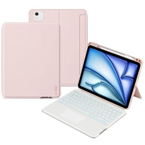 TECH-PROTECT Billentyűzetes oldalra nyíló tok SCMAG PEN + KEYBOARD IPAD AIR 10.9 4/5/2020-2022/11 6/2024, rózsaszín