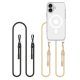 Tech-Protect FlexAir Chain MagSafe iPhone 16 Case - Clear + 2 Lanyards (tok, fekete & Taupe)