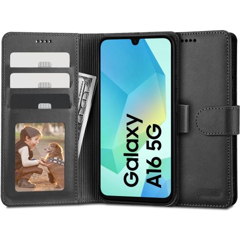 Tech-Protect Wallet Case for Samsung Galaxy A16 4G / 5G tok, fekete