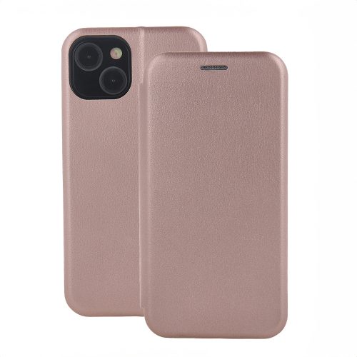 Smart Diva iPhone 16 Pro 6,3" oldalra nyíló tok, rozéarany