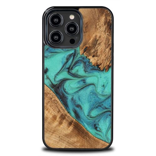 Bewood tok Unique Turquoise Wood and Resin iPhone 15 Pro Max - Turquoise, színes