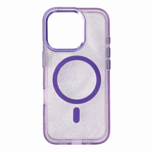 Glitter Case MagSafe iPhone 16 Plus - tok, lila