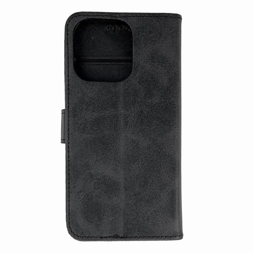 Leather Book Case iPhone 16 Pro - tok, fekete