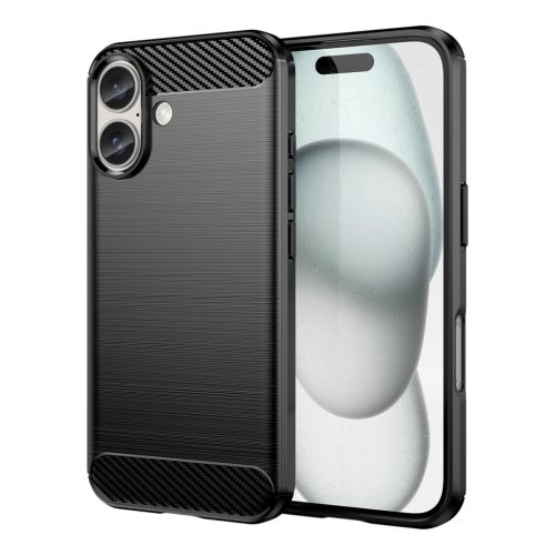 Carbon Case iPhone 16 Silicone Case tok, fekete