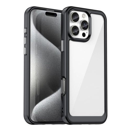 Outer Space Case with Gel Frame iPhone 16 Pro - tok, fekete