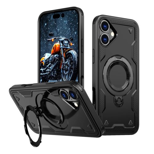 Hybrid Armor Trendy Case with MagSafe iPhone 16 - tok, fekete