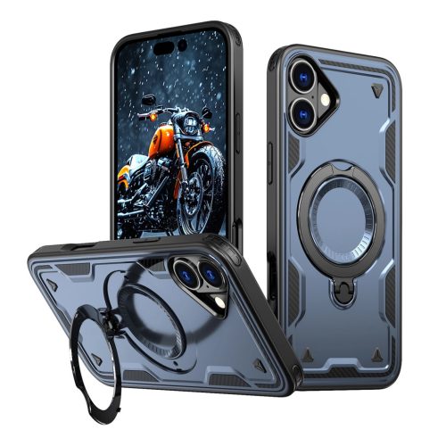 Hybrid Armor Trendy Case with MagSafe iPhone 16  tok, kék