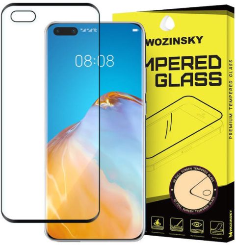 Wozinsky Huawei P40 5D Full Glue teljes kijelzős edzett üvegfólia (tempered glass) 9H keménységű, tokbarát, fekete