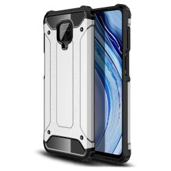   Hybrid Armor Tough Rugged Xiaomi Redmi Note 9/Redmi 10X 4G ütésálló hátlap, tok, ezüst