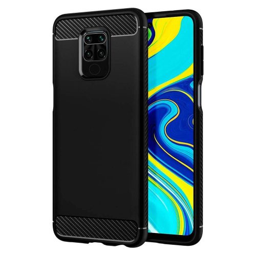 Carbon Case Flexible Xiaomi Redmi Note 9/Redmi 10X 4G hátlap, tok, fekete