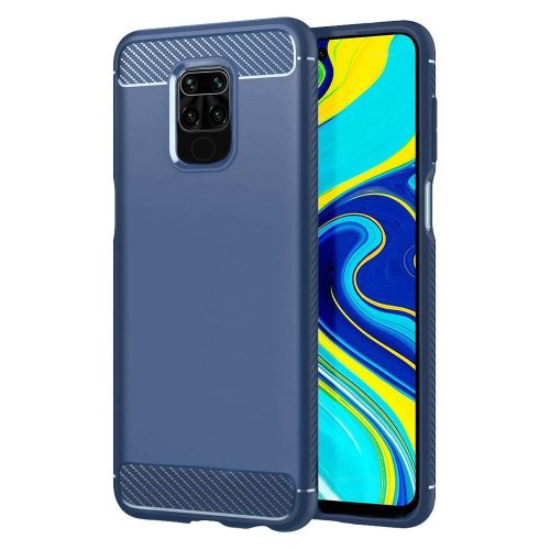 Carbon Case Flexible Xiaomi Redmi Note 9/Redmi 10X 4G hátlap, tok, sötétkék