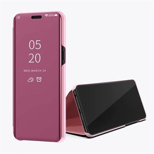 Clear View Case cover Xiaomi Redmi Note 9/Redmi 10X 4G oldalra nyíló tok, rózsaszín