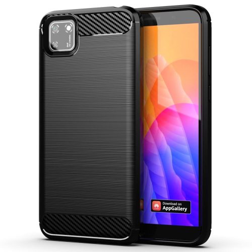 Carbon Case Flexible Huawei Y5P hátlap, tok, fekete