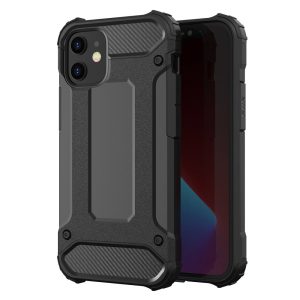 Hybrid Armor Tough Rugged iPhone 12/12 Pro ütésálló hátlap, tok, fekete