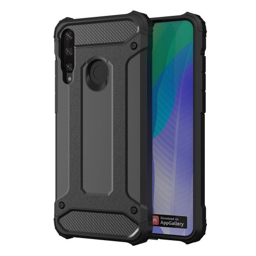 Hybrid Armor Tough Rugged Huawei Y6P ütésálló hátlap, tok, fekete