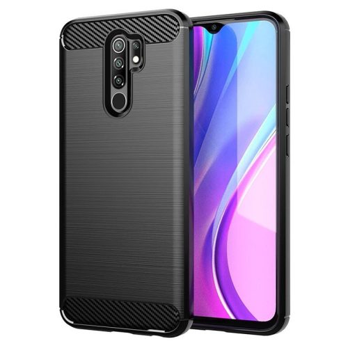 Carbon Case Flexible Xiaomi Redmi 9 hátlap, tok, fekete