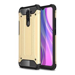   Hybrid Armor Tough Rugged Xiaomi Redmi 9 ütésálló hátlap, tok, arany