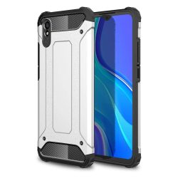   Hybrid Armor Tough Rugged Xiaomi Redmi 9A ütésálló hátlap, tok, ezüst