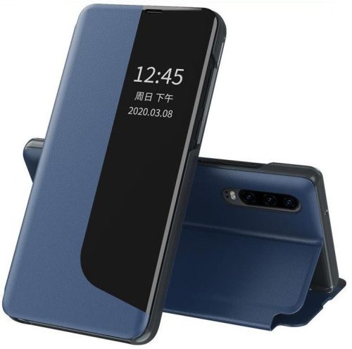 Eco Leather View Case Huawei P30 Pro oldalra nyíló tok, sötétkék