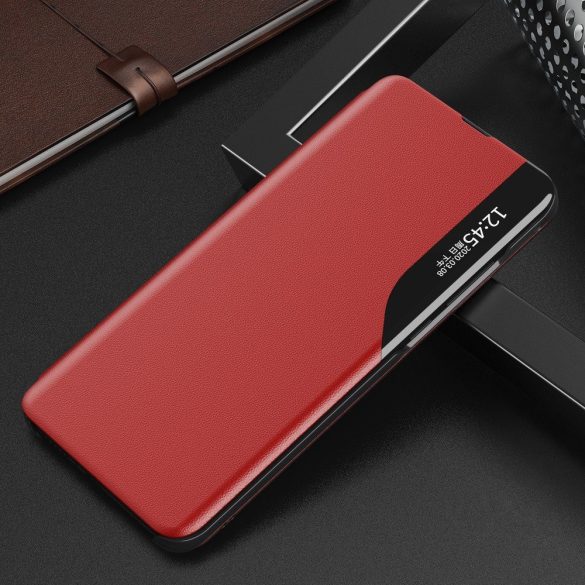 Eco Leather View Case Xiaomi Redmi Note 8 Pro oldalra nyíló tok, piros