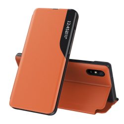   Eco Leather View Case Xiaomi Redmi 9A/9AT/9i oldalra nyíló tok narancssárga