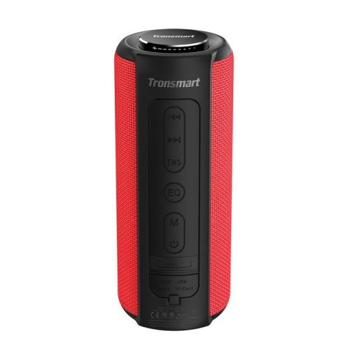 Tronsmart T6 Plus Bluetooth 5.0, Speaker, hordozható hangszóró, víz, por, és cseppálló, 40W, piros