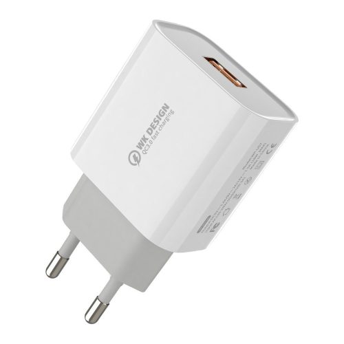 WK Design WP-U57 USB, 18W, 2.4A, hálózati töltő adapter, fehér