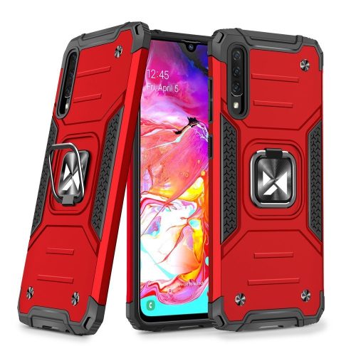 Wozinsky Armor Ring Samsung Galaxy A70 ütésálló hátlap, tok, piros