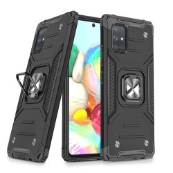   Wozinsky Armor Ring Samsung Galaxy A71 ütésálló hátlap, tok, fekete