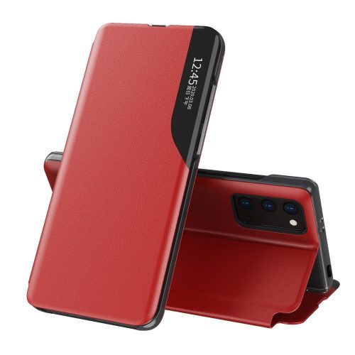 Eco Leather View Case Xiaomi Redmi 9T/Poco M3 oldalra nyíló tok piros