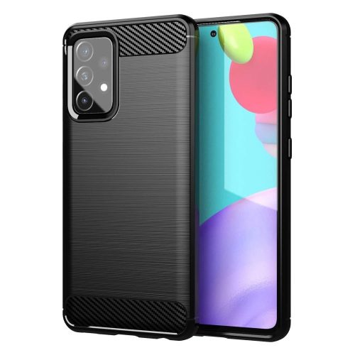 Carbon Case Flexible Samsung Galaxy A72 5G/A72 4G hátlap, tok, fekete