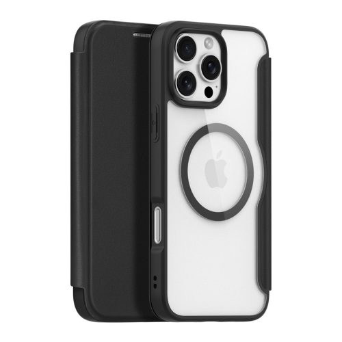 Dux Ducis Skin X Pro iPhone 16 Pro Case with MagSafe and Flip Cover - tok, fekete