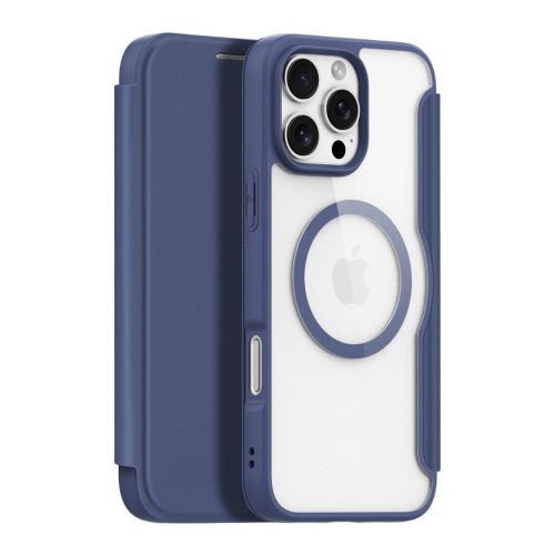 Dux Ducis Skin X Pro iPhone 16 Pro Case with MagSafe and Flip Cover  tok, kék