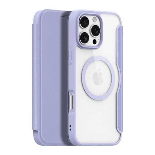 Dux Ducis Skin X Pro iPhone 16 Pro Case with MagSafe and Flip Cover - tok, lila