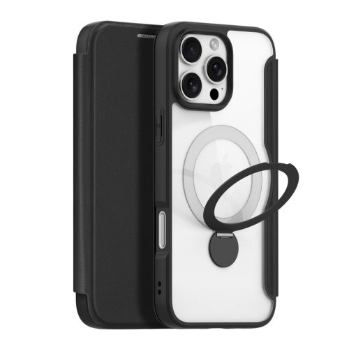 Dux Ducis Skin X Pro iPhone 16 Pro Max Case with MagSafe, Flip and Stand - tok, fekete