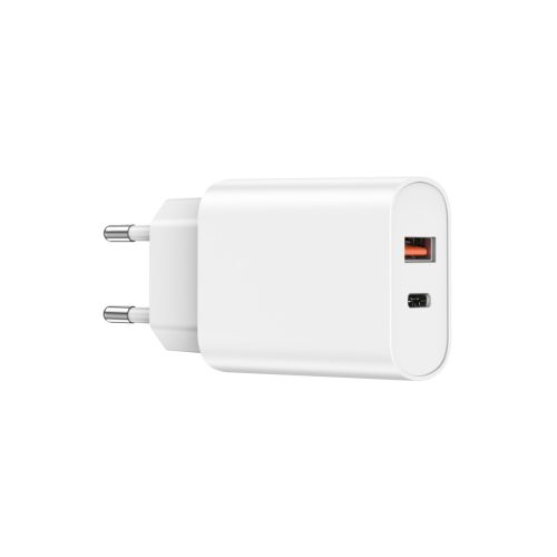 WIWU hálózati töltő Wi-U002 PD + QC 20W 1x USB 1x USB-C, fehér