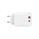 WIWU hálózati töltő Wi-U002 PD + QC 20W 1x USB 1x USB-C, fehér