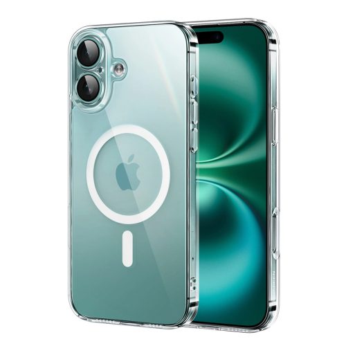 Utok, zöld Classy Clear Magnetic iPhone 16 Casetok, átlátszó