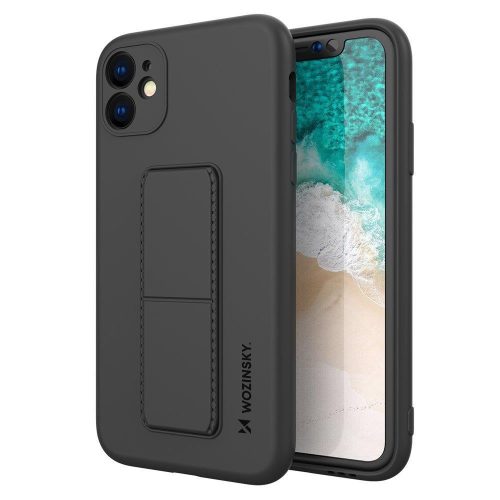 Wozinsky Kickstand Case iPhone 11 szilikon hátlap, tok, fekete