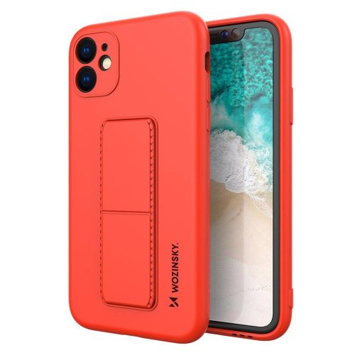 Wozinsky Kickstand Case iPhone 11 szilikon hátlap, tok, piros