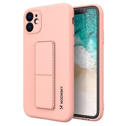 Wozinsky Kickstand Case iPhone 11 szilikon hátlap, tok, rózsaszín