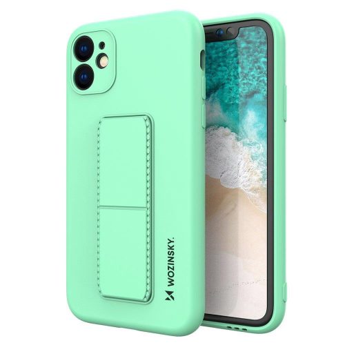 Wozinsky Kickstand Case iPhone 11 Pro szilikon hátlap, tok, menta