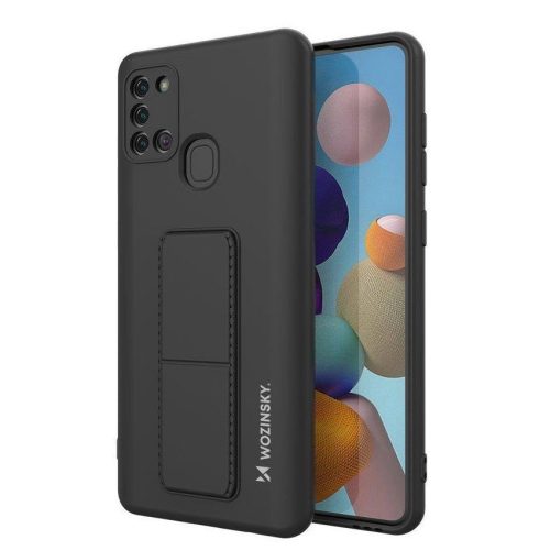 Wozinsky Kickstand Case Samsung Galaxy A21s szilikon hátlap, tok, fekete